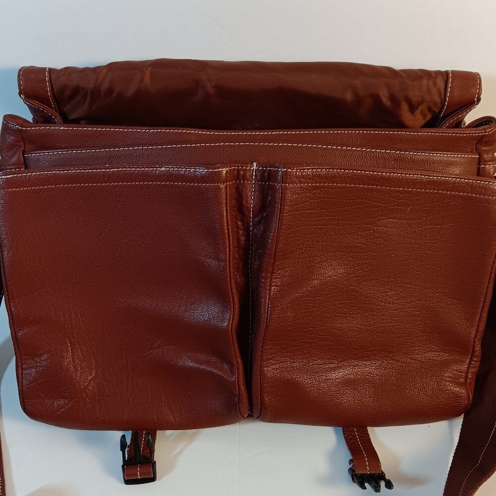 LEATHER MESSENGER /SHOULDER VINTAGE BAG - BROWN - Picture 2 of 4